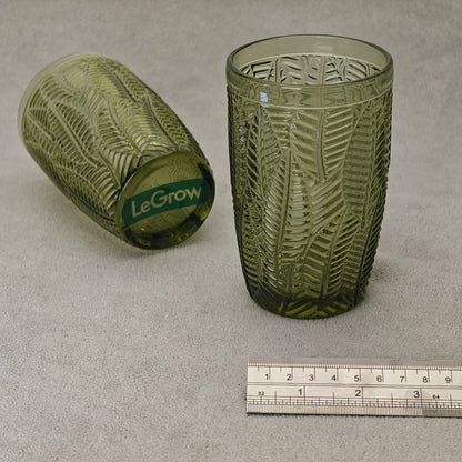 LeGrow Glass Cup with Leaf Pattern