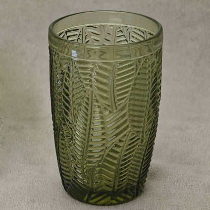 LeGrow Glass Cup with Leaf Pattern