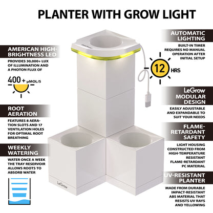 Indoor Planter with Grow Light, 10 Days Watering-Free | LeGrow - L