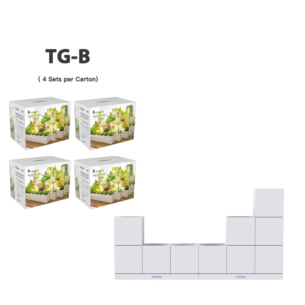 LeGrow Building Kit | 10 Pots, 6 Connectors, 2 Trays | Case Pack (4 Sets per Carton)