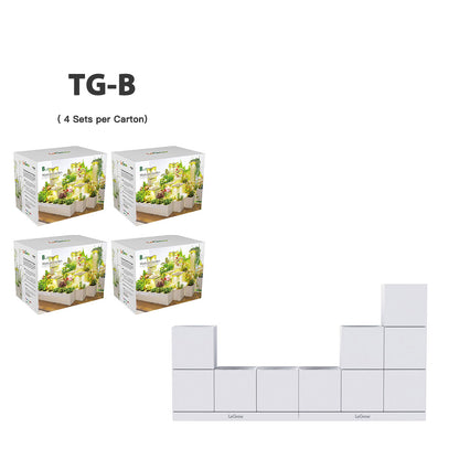 LeGrow Building Kit | 10 Pots, 6 Connectors, 2 Trays | Case Pack (4 Sets per Carton)