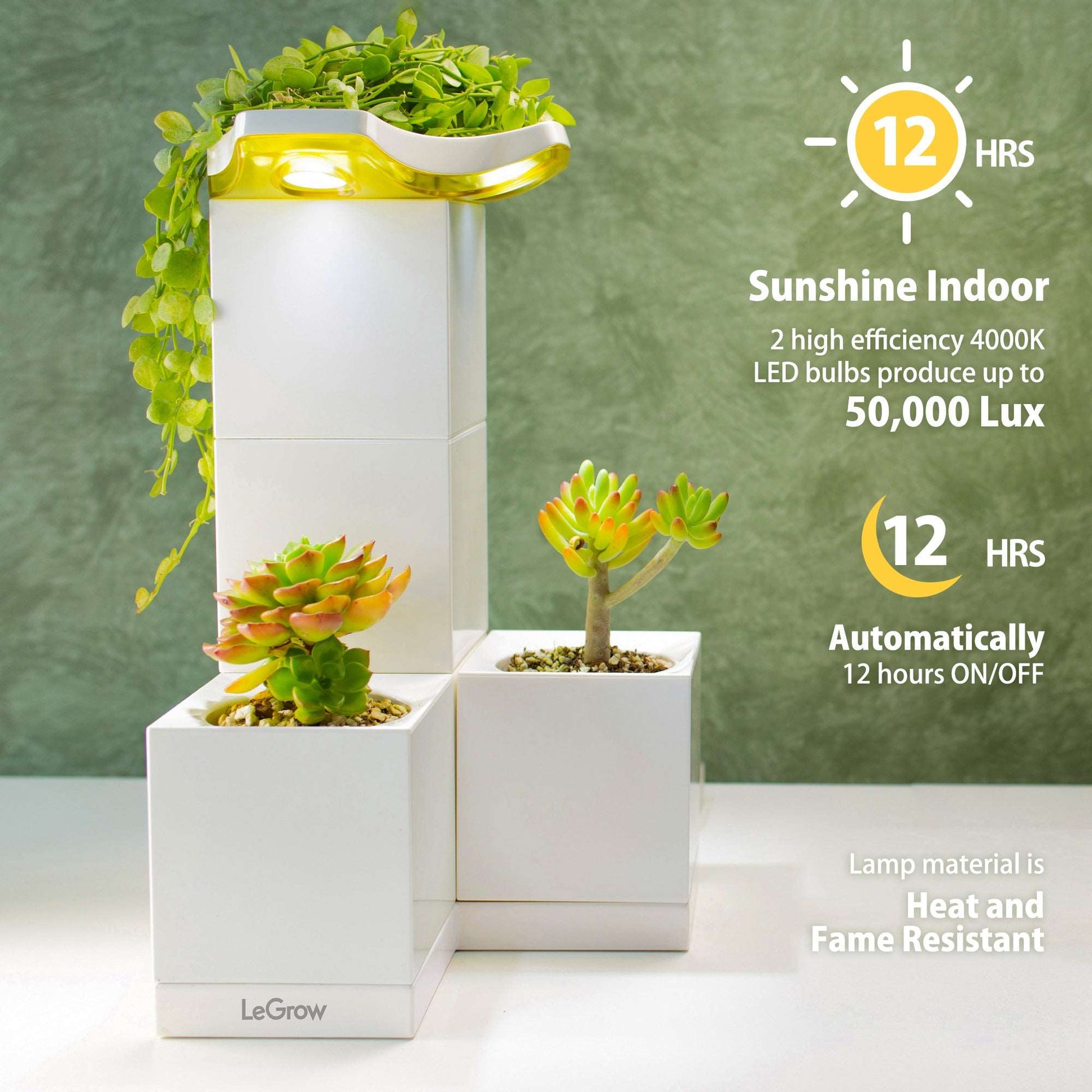 lightweight plant pot Indoor Planter with Grow Light, 10 Days Watering-Free | LeGrow