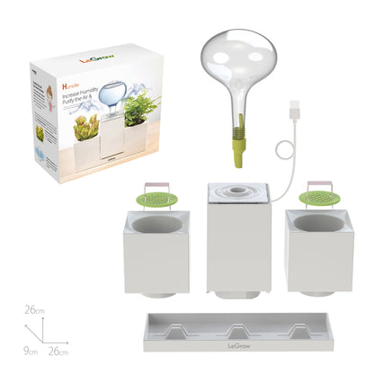 Planter Set with Humidifier and Tray |  LeGrow - H